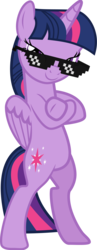 Size: 1162x3000 | Tagged: safe, artist:uponia, edit, twilight sparkle, alicorn, pony, g4, bipedal, crossed hooves, deal with it, female, fresh princess and friends' poses, fresh princess of friendship, mare, pose, simple background, smug, solo, sunglasses, swag glasses, the fresh prince of bel-air, transparent background, twilight sparkle (alicorn), vector