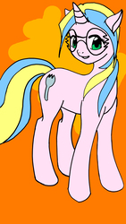 Size: 1440x2560 | Tagged: safe, artist:sporktacles, oc, oc only, pony, unicorn, abstract background, female, glasses, mare, solo, spork