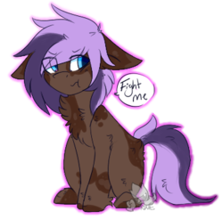 Size: 362x357 | Tagged: safe, artist:heart-sketch, oc, oc only, oc:kit, earth pony, pony, floppy ears, grumpy, pouting, solo, speech bubble, text