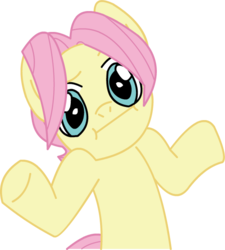 Size: 528x587 | Tagged: safe, artist:drewsenr, fluttershy, pony, g4, :i, butterscotch, looking at you, rule 63, shrug, shrugpony, simple background, solo, transparent background