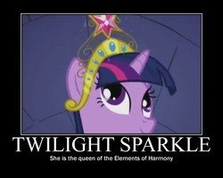 Size: 750x600 | Tagged: safe, edit, edited screencap, screencap, twilight sparkle, pony, friendship is magic, g4, my little pony: friendship is magic, big crown thingy, element of magic, female, image macro, jewelry, meme, motivational poster, regalia, solo, text