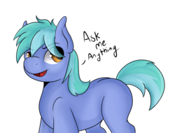 Size: 1556x1184 | Tagged: safe, artist:wulfanite, oc, oc only, oc:mimicry, earth pony, pony, ama, ask, homunculus, orange eyes, simple background, solo, transparent background, tumblr, white outline