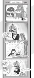 Size: 1451x3300 | Tagged: safe, artist:loreto-arts, moondancer, spike, dragon, pony, unicorn, comic:friendship is innuendo, g4, comic, crystal empire, female, heart, heart eyes, magical wave, male, mare, monochrome, one punch man, ship:spikedancer, shipping, spike gets all the mares, straight, wingding eyes