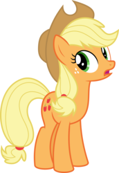 Size: 6400x9299 | Tagged: safe, artist:parclytaxel, applejack, earth pony, pony, appleoosa's most wanted, g4, .svg available, absurd resolution, female, looking back, mare, open mouth, simple background, solo, transparent background, vector