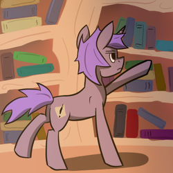 Size: 400x400 | Tagged: safe, artist:toastytop, oc, oc only, pony, unicorn, golden oaks library, library, male, solo