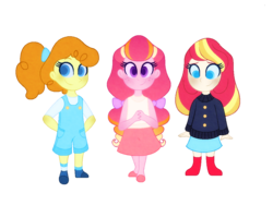 Size: 1024x768 | Tagged: safe, artist:carouselunique, pumpkin cake, oc, oc:honeycrisp blossom, oc:ma belle danseuse, honeycrisp tales, equestria girls, g4, child, cute, equestria girls-ified, offspring, parent:big macintosh, parent:moondancer, parent:prince blueblood, parent:princess cadance, parents:cadmac, parents:moonblood, simple background, transparent background