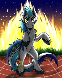 Size: 984x1233 | Tagged: safe, artist:shilohsmilodon, oc, oc only, pony, commission, lutei, rearing, solo