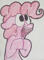 Size: 1979x2709 | Tagged: safe, artist:dark shadow, pinkie pie, earth pony, pony, g4, female, happy, open mouth, smiling, solo, traditional art, wide smile