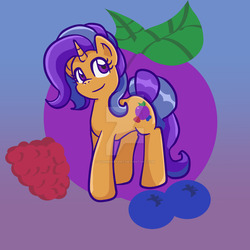 Size: 1024x1024 | Tagged: safe, artist:yoshimarsart, oc, oc only, oc:berry plum, pony, unicorn, female, mare, solo, watermark