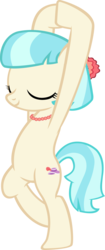Size: 2156x5120 | Tagged: safe, artist:ironm17, coco pommel, earth pony, pony, g4, bipedal, eyes closed, female, high res, jewelry, mare, necklace, pearl necklace, pose, simple background, solo, transparent background, tree pose, vector