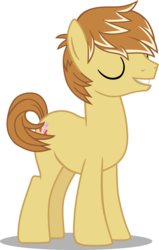 Size: 2545x4000 | Tagged: safe, artist:hendro107, feather bangs, earth pony, pony, g4, hard to say anything, eyes closed, high res, male, simple background, smiling, solo, stallion, transparent background, vector