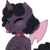 Size: 3000x3000 | Tagged: safe, artist:veesocks, oc, oc only, oc:dazzling flash, changeling, :p, changeling oc, collar, commission, high res, icon, purple changeling, simple background, solo, tongue out, transparent background