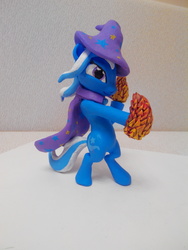 Size: 2448x3264 | Tagged: safe, artist:glazkom, trixie, pony, unicorn, g4, bipedal, craft, female, high res, mare, pinecone, sculpture, solo, traditional art