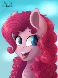 Size: 1524x2032 | Tagged: safe, artist:dragon-curse, artist:princesscrystal36, pinkie pie, earth pony, pony, g4, bust, female, portrait, smiling, solo