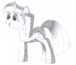 Size: 1690x1456 | Tagged: safe, artist:aafh, twilight sparkle, pony, unicorn, g4, female, monochrome, solo, traditional art