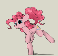 Size: 1200x1150 | Tagged: safe, artist:sinrar, pinkie pie, earth pony, pony, g4, female, running, simple background, solo, tongue out