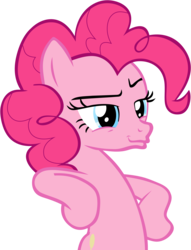 Size: 3080x4022 | Tagged: safe, artist:frownfactory, pinkie pie, earth pony, pony, g4, not asking for trouble, .svg available, bipedal, female, high res, simple background, smug, solo, svg, transparent background, vector