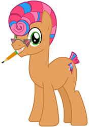 Size: 2100x3000 | Tagged: safe, artist:cheezedoodle96, derpibooru exclusive, starstreak, earth pony, pony, g4, honest apple, .svg available, high res, looking at you, male, mouth hold, pencil, simple background, smiling, solo, stallion, svg, transparent background, vector