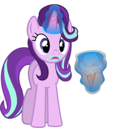 Size: 1423x1585 | Tagged: safe, artist:raindashesp, starlight glimmer, pony, unicorn, equestria girls, equestria girls specials, g4, my little pony equestria girls: mirror magic, equestria girls ponified, female, food, ice cream, levitation, magic, mare, messy, messy eating, open mouth, ponified, simple background, solo, telekinesis, transparent background, vector
