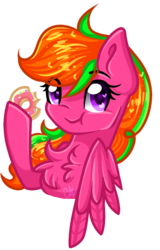 Size: 673x1054 | Tagged: safe, artist:sketchyhowl, oc, oc only, oc:dolphin wave, pegasus, pony, bust, donut, eating, female, food, mare, portrait, simple background, solo, transparent background