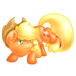 Size: 1024x1024 | Tagged: safe, artist:bubblyblackbird, applejack, pony, g4, ear fluff, female, frown, simple background, solo, transparent background, wavy mouth