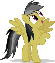 Size: 843x948 | Tagged: safe, daring do, pony, g4, happy, missing accessory, missing cutie mark, wings