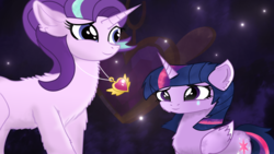 Size: 8168x4597 | Tagged: safe, artist:lifes-remedy, starlight glimmer, twilight sparkle, alicorn, pony, celestial advice, g4, absurd resolution, crying, equestrian pink heart of courage, fluffy, liquid pride, twilight sparkle (alicorn)