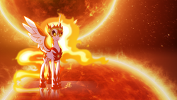 Size: 1920x1080 | Tagged: safe, artist:light262, daybreaker, alicorn, pony, a royal problem, g4, female, mare, signature, solo, wallpaper