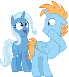 Size: 1944x2176 | Tagged: safe, artist:rainymemory, trixie, oc, oc:harmony star, alicorn, pegasus, pony, unicorn, g4, alicorn oc, female, floppy ears, male, mare, nose wrinkle, open mouth, simple background, smiling, stallion, transparent background, vector