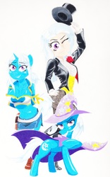 Size: 3545x5673 | Tagged: safe, artist:topwanted, trixie, human, pony, anthro, g4, absurd resolution, anthro with ponies, humanized