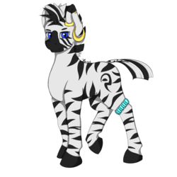 Size: 2000x2000 | Tagged: safe, artist:heniek, oc, oc only, zebra, ear piercing, earring, high res, jewelry, looking at you, male, piercing, raised leg, simple background, solo, stallion, transparent background