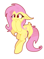 Size: 750x1000 | Tagged: safe, artist:l8lhh8086, fluttershy, bat pony, pony, g4, cute, fangs, female, floppy ears, flutterbat, hoof on cheek, mare, png, race swap, red eyes, shyabates, shyabetes, simple background, solo, spread wings, transparent background, wings