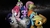 Size: 1920x1080 | Tagged: safe, artist:powdan, applejack, fluttershy, pinkie pie, rainbow dash, rarity, spike, twilight sparkle, dragon, g4, 3d, earth, gmod, mane seven, mane six, pony bigger than a planet, space