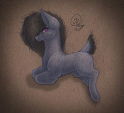 Size: 2572x2358 | Tagged: safe, artist:kimsteinandother, oc, oc only, oc:zira, earth pony, pony, deer tail, female, high res, mare, solo, traditional art
