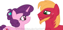 Size: 1024x488 | Tagged: safe, artist:ipandacakes, big macintosh, sugar belle, earth pony, pony, g4, older, simple background, story in the source, transparent background