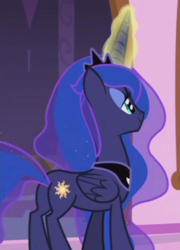 Size: 566x784 | Tagged: safe, screencap, princess luna, alicorn, pony, a royal problem, g4, butt, cropped, female, mare, plot, solo, swapped cutie marks