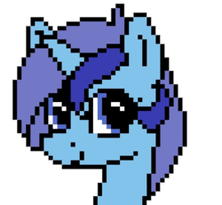 Size: 496x458 | Tagged: safe, oc, oc only, oc:spacelight, pony, unicorn, bust, female, mare, pixel art, portrait, simple background, smiling, solo, transparent background