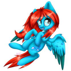 Size: 2000x2000 | Tagged: safe, artist:alienchan888, oc, oc only, oc:sea feather, pegasus, pony, cute, digital art, female, flying, happy, high res, simple background, smiling, solo, transparent background, wings