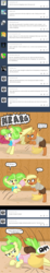 Size: 640x3500 | Tagged: safe, artist:ficficponyfic, chickadee, ms. peachbottom, oc, pony, cyoa:peachbottom's quest, g4, cyoa, tied up, tumblr