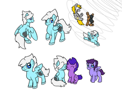 Size: 1024x768 | Tagged: safe, artist:usagi-zakura, oc, oc only, oc:fidget, oc:king argentum, oc:night vigil, oc:silver star, oc:stormglaze, oc:street sense, earth pony, pegasus, pony, unicorn