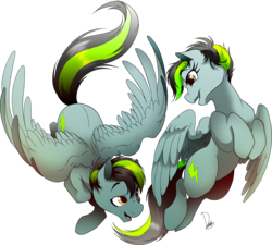 Size: 2197x1979 | Tagged: safe, artist:dormin-dim, oc, oc only, pegasus, pony, commission, duo, female, male, mare, simple background, stallion, transparent background