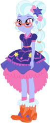 Size: 231x564 | Tagged: safe, artist:ra1nb0wk1tty, sugarcoat, equestria girls, g4, clothes, clothes swap, crystal gala, dress, female, glasses, shoes, simple background, solo, white background