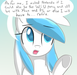Size: 555x540 | Tagged: dead source, safe, artist:marytheechidna, pony, ask the console ponies, console ponies, nintendo, ponified, solo, wii, wii pony