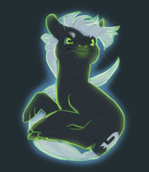 Size: 520x600 | Tagged: safe, artist:jayrockin, earth pony, pony, tiny sapient ungulates, danny phantom, finger hooves, glowing, gray background, male, ponified, raised eyebrow, simple background, smiling, smirk, solo, whiskers