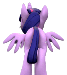 Size: 297x328 | Tagged: safe, anonymous artist, artist:anonymous, twilight sparkle, alicorn, pony, g4, 3d, animated, behind, both cutie marks, butt, butt shake, female, gif, plot, simple background, solo, source filmmaker, spread wings, transparent background, twibutt, twilight sparkle (alicorn), wings