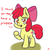 Size: 2000x2000 | Tagged: safe, artist:yakoshi, apple bloom, earth pony, pony, g4, dialogue, female, high res, looking at you, open mouth, pointing, raised eyebrow, raised hoof, shaming, simple background, solo, white background