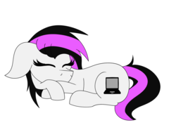 Size: 1024x729 | Tagged: safe, artist:tomboygirl45, oc, oc only, earth pony, pony, female, mare, simple background, sleeping, solo, white background