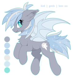 Size: 851x900 | Tagged: safe, artist:hioshiru, oc, oc only, bat pony, pony, chest fluff, cute, cute little fangs, ear fluff, fangs, female, happy, looking back, mare, simple background, slender, smiling, solo, spread wings, thin, white background, wings