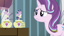 Size: 614x344 | Tagged: safe, edit, edited screencap, screencap, starlight glimmer, twilight sparkle, alicorn, pony, unicorn, a royal problem, g4, season 7, ballerina, crossover, discovery family logo, music box, prey (video game), the fun has been doubled, tutu, twilarina, twilight sparkle (alicorn)