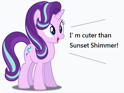 Size: 728x544 | Tagged: source needed, safe, starlight glimmer, pony, g4, blatant lies, dialogue, drama, female, implied sunset shimmer, liar, liar liar, lying, op is a duck, op is on drugs, op is trying to start shit, opinion, solo, starlight drama, sunset vs starlight debate